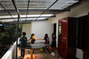 Kids Play area using Transparent Sheet Roof repairkochi